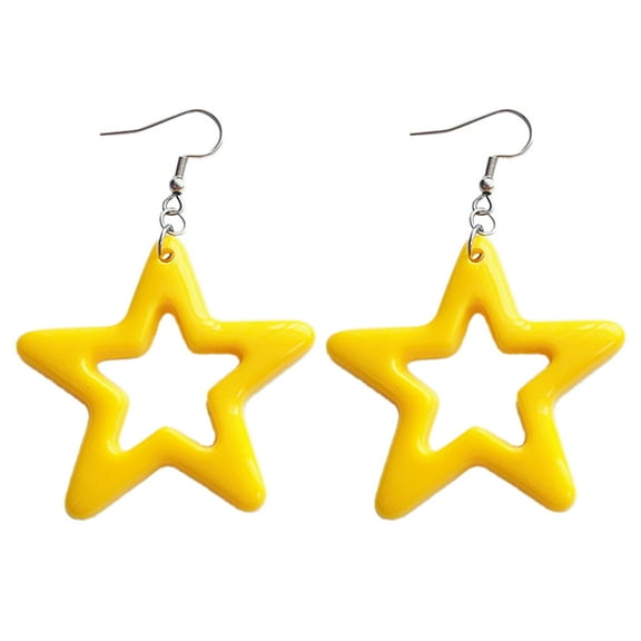 YIEMEEN Fashion Dangle Earrings Small Hoop Earrings Acrylic Star Charm Earrings Jewelry