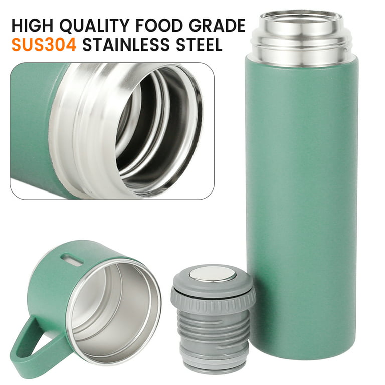 Willstar Stainless Steel Thermo 500ml/16.9oz Vacuum Insulated Bottle with Cup for Coffee Hot Drink, Green