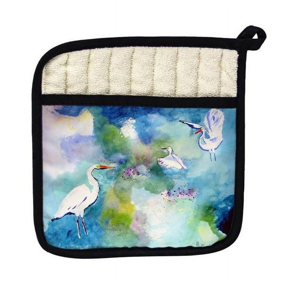 Betsy Drake PT1047 Three Egrets Pot Holder