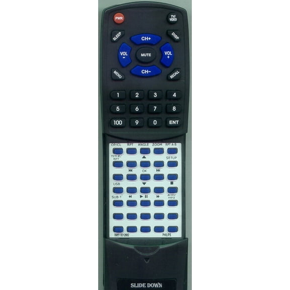 Replacement Remote for PHILIPS 996510012682, RT996510012682, DVP5992, DVP5990, DVP5990/37, DVP599037