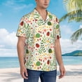 thumbnail image 3 of Sikiie Ladybug And Wild Flowers Print Men's Hawaiian Shirt, Summer Beach Button Pocket Short Sleeve T-Shirt,3X-Large, 3 of 7