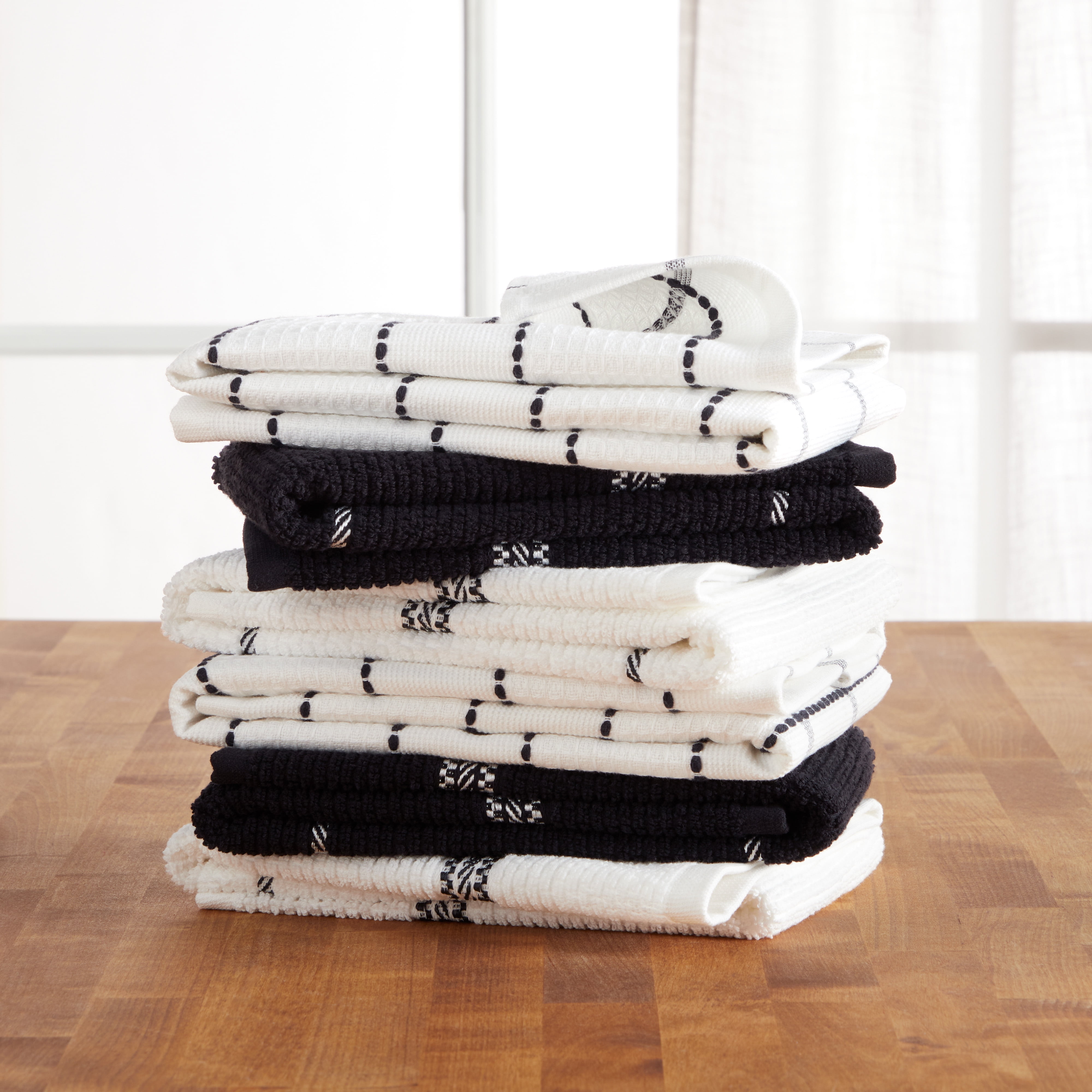 Martha Stewart Stripe Medallion Kitchen Towel Set 2-Pack 16X28, Blue/  White & Reviews