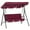 Wine Red, variant on Outsunny 3-Seat Patio Swing Chair with Adjustable Canopy Brown