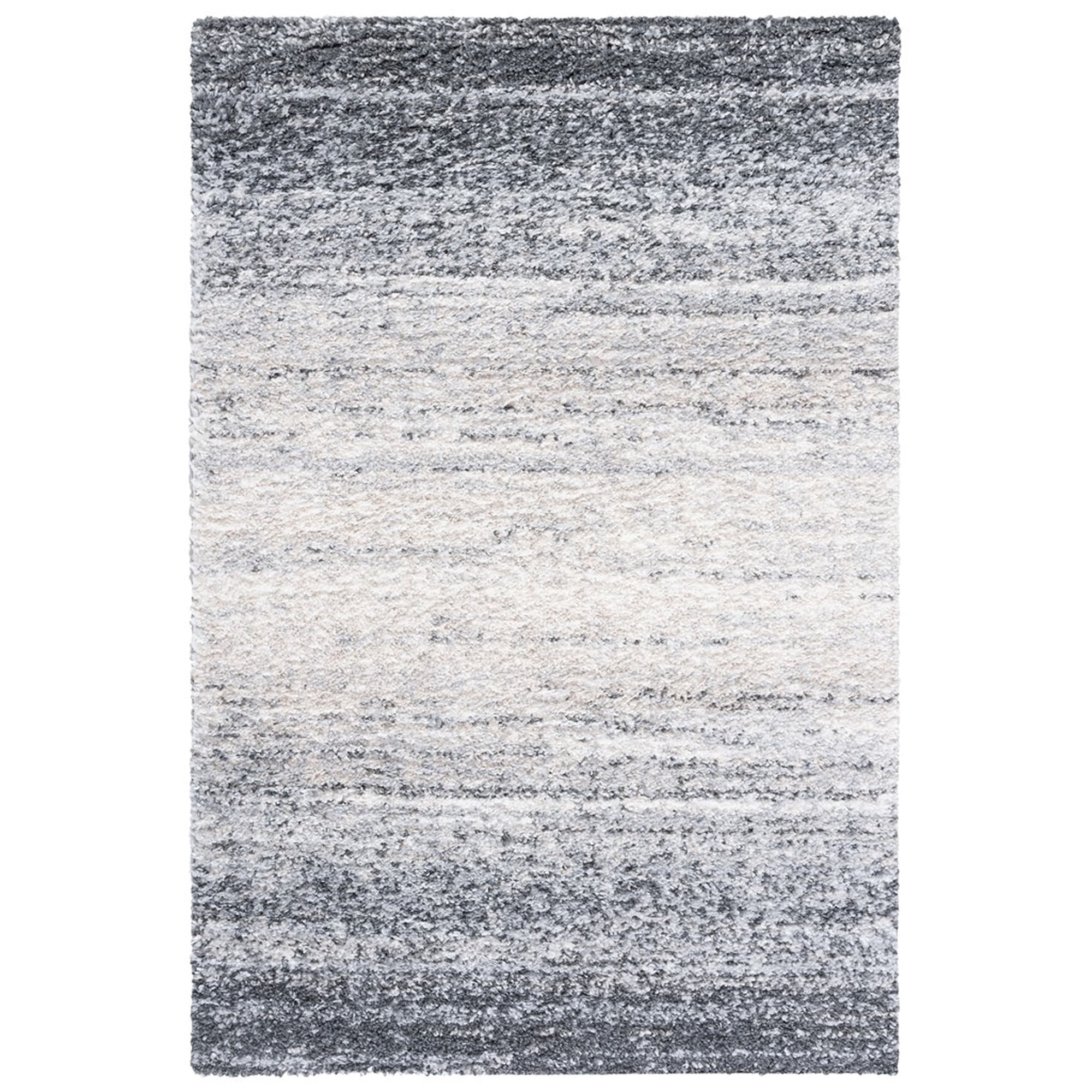 SAFAVIEH Berber Layon Abstract Shag Area Rug, 5'5" x 7'7", Grey/Ivory