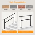thumbnail image 6 of Dovov Handrail for Outdoor Steps, 5-6 Steps Outdoor Stair Railing Wrought Iron Hand Rails Indoor Outdoor Staircase Handrails for Concrete Steps or Wooden Stairs, 6 of 10