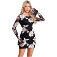 thumbnail image 3 of Moggemol Robes de Soirée pour Femmes Robes de Cocktail Réunion Dos Nu Floral Mini Fête Anniversaire Fête Noir P, 3 of 6