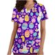 thumbnail image 1 of Puntoco Liquidación de blusas cortas para mujer Blusas estampadas para mujer Blusa de trabajo con cuello en V y manga corta con doble bolsillo, 1 of 5