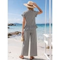 thumbnail image 2 of OYYN 2 Piece Sets for Women Lounge Plaid Ruffle Hem Tops Wide Leg Casual Dressy Lounge Sets, 2 of 5