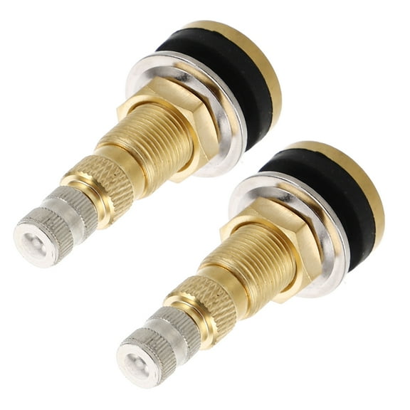 OULII 2Pcs Tractor Valve Stem Replacement Copper Tire Valve Stems for Tubeless Tires Plated Gold
