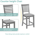 thumbnail image 5 of SESSLIFE 5 Piece Counter Height Dining Room Set, Includes Table & 4 Upholstered Chairs, Gray, 5 of 11