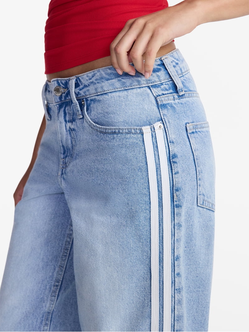 No Boundaries Low Rise Cotton Baggy Jeans, 31.5'' Inseam, Women's