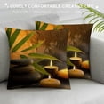 thumbnail image 3 of Orinice Bamboo Leaf Graphic Decorative Throw Pillow Cover for Home Couch - Durable Cotton Linen Fabric - Hidden Zipper Closure - Multi-Purpose Use - 1PC 12x12in, 3 of 5