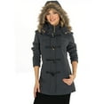 thumbnail image 2 of Alpine Swiss Duffy Womens Hooded Parka Fur Trim Wool Coat Toggle Button Jacket, 2 of 10