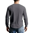 thumbnail image 5 of QHRMKOG Henley Shirts for Men Thermal Basic Color Long Sleeve Shirt Classic Fit Casual T-Shirt Trendy Pullover Tops Gray 2XL, 5 of 9