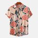 thumbnail image 2 of Hombres Casual Botones Playa Sin posicionamiento Estampado Turndown Camisa de manga corta Blusa Pompotops oipoqjl49513, 2 of 9