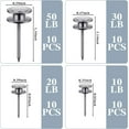 thumbnail image 2 of 40 Piece Double Headed Picture Hangers Nails 4 Size Long Thumb Tacks for Wall Hanging Decorative Nails Push Pins Picture Hooks for Drywall Photo Decor, 10/20/ 30/ 50lb(Silver), 2 of 6