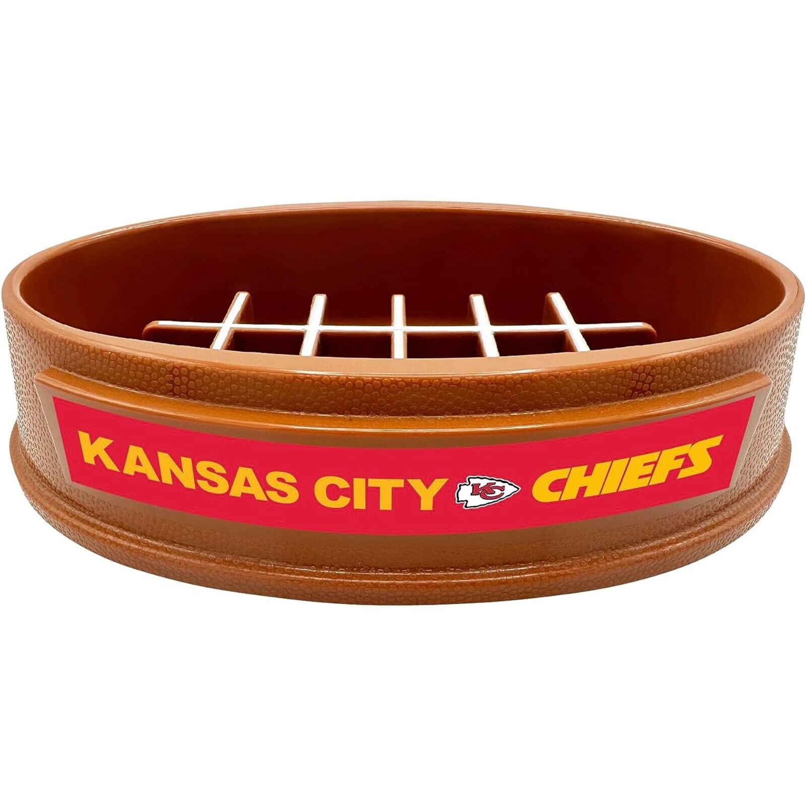 Pets First NFL Kansas City Chiefs Super-Bowl Slow Feeder Bowl for Dogs and Cats, Football Design for Healthy Digestion, Non-Slip, for Large & Small Pet