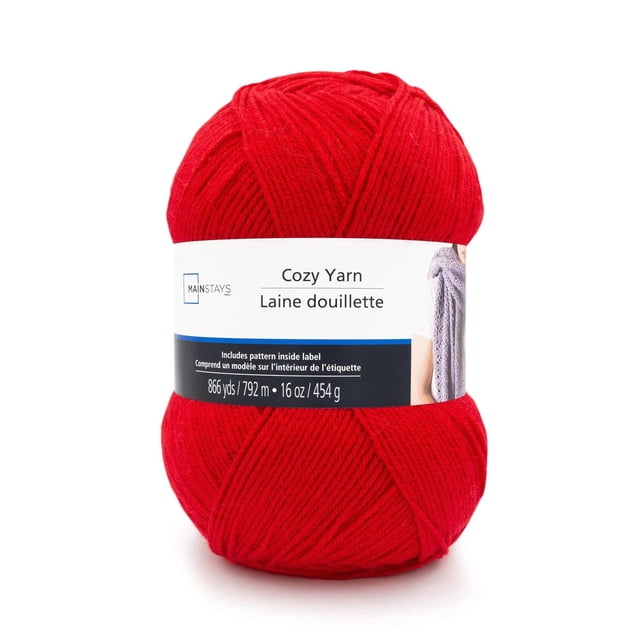 Mainstays Cozy Medium Acrylic Yarn 1 Ball, 454g / 792m