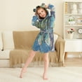 thumbnail image 3 of FORMRS Niños Bathrobe Unisex Hooded Robe Soft Plush Pajamas Sleepwear, Size 2-3T, Blue Tree, 3 of 7
