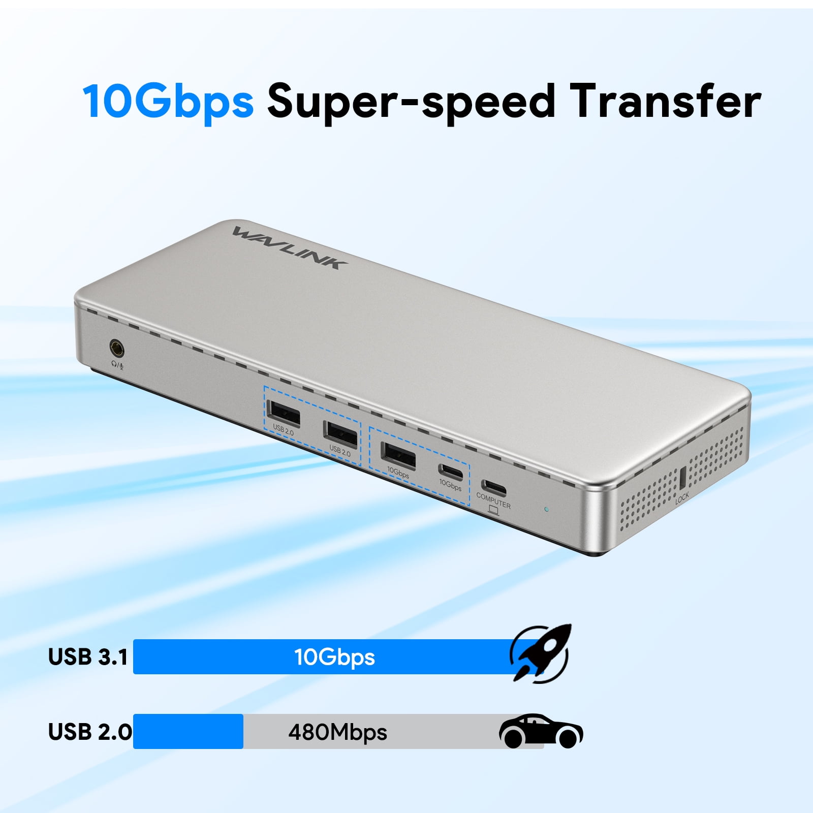 13-in-1 Docking Station WAVLINK USB Dock, Compatible with MacBook Neo Triple 4K@60Hz Display Laptop Dock with 100W Charging, HDMI & DisplayPort for Thunderbolt 5/4/3 Laptops