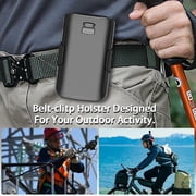 Nakedcellphone Holster Series for TCL Flip 3 Phone Case, Slim Hard Shell Cover and Belt Clip Holder Combination - Black Tread