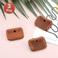 thumbnail image 4 of Uxcell Leather Key Covers Caps [3Pcs] - Key Toppers Identifiers Head Sleeves - [Brown] Keys Tags Protectors, 4 of 7