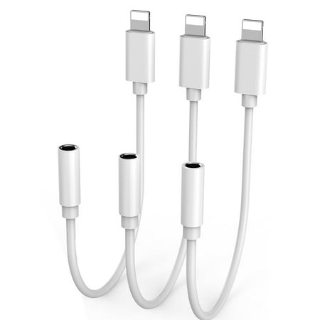 siisll 3 Pack Lightning to 3.5 mm Headphone Jack Adaptern for iPhoe 3.5mm Headphones/Earphones Jack Audio Adapter Compatible for iPhone 14 13 12 11 XS XR X 8 7