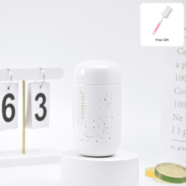Mini botella termo de acero inoxidable de 200ml, bonita botella de agua con cielo estrellado, taza de café a prueba de fugas, termo, taza de agua
