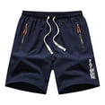 thumbnail image 4 of XIAONU Letter Print Shorts for Men Zipper Pockets Daily Wear Athletic Shorts, 4 of 4