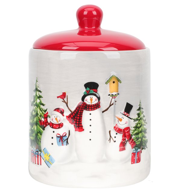 Tarro de almacenamiento de elementos navideños, tarro de caramelo sellado, tarro de galletas impermeable, tarro de aperitivos de cerámica