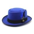 thumbnail image 2 of GDREDA Unisex Wool Fedora Hat Traditional Bavarian Style With Feather For Oktoberfest And Outdoor Festivities Hat Leopard Pattern, 2 of 5