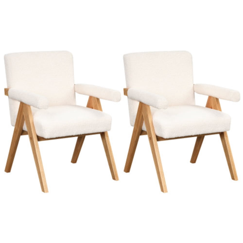Modern Arm Chair Set of 2,Chair set with Solid Wood Frame, Altay Velvet ...