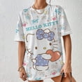 thumbnail image 3 of Camiseta de verano con estampado 3D de Hello Kitty para mujer, remera Harajuku de gran tamaño para niña, ropa nueva de manga corta con cuello redondo, 3 of 5