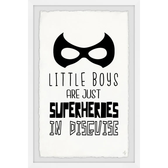 Marmont Hill Little Boys Are Just Superheroes In Disguise Ii Framed Wall Art, 8.00" x 1.50"
