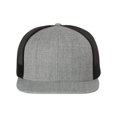 thumbnail image 1 of Richardson Wool Blend Flat Bill Trucker Cap, One Size, Heather Grey-Black, 1 of 4