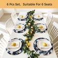 thumbnail image 5 of Blue Grey Abstract Round 13 Inch Placemats Set of 6, Modern Geometric Ombre Artwork HeatResistant Non Slip Place Mats for Dining Table, Wipeable Braided Kitchen Table Mats for Housewarming, 5 of 9