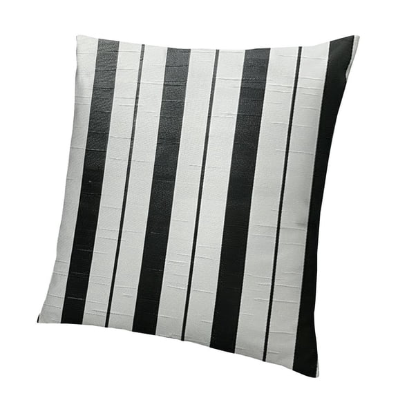 BANET Black and White Stripe Throw Pillow Covers, Short Plush Pillow Cover for Home, Sofa, Couch, Living Room. Square Neutral Outdoor Pillow Cover 12x12in