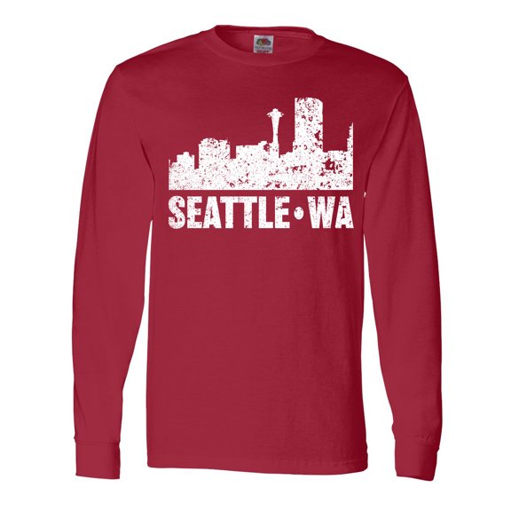Inktastic Seattle Skyline Grunge Long Sleeve T-Shirt