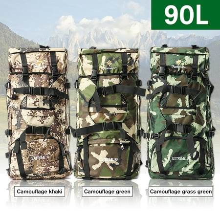 90L Outdoor Large Tactical Military Hiking Backpack Sport Trekking Mountaineering Camping Hunting Fishing Tactic Rucksack Travel Waterproof Shoulder Army Bag