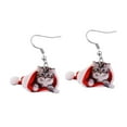 thumbnail image 1 of Pendientes con Temática de Gato Navideño Salvador Aretes Colgantes, 1 of 10