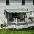 thumbnail image 2 of Awntech 14 Ft Maui Left Motorized Heavy Duty Patio Retractable Awning (168in x 9.25in x 120in), Forest/White Stripe, 2 of 8