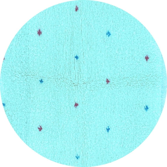Ahgly Company Indoor Round Solid Light Blue Modern Area Rugs, 3' Round