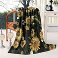thumbnail image 2 of Black White Flower Sunflower Pattern Blanket,Comfortable Soft Flannel Throw Blanket,All Season,Warm Lightweight Blankets for Sofa Bed Couch Living Room Chair,60"x80", 2 of 4