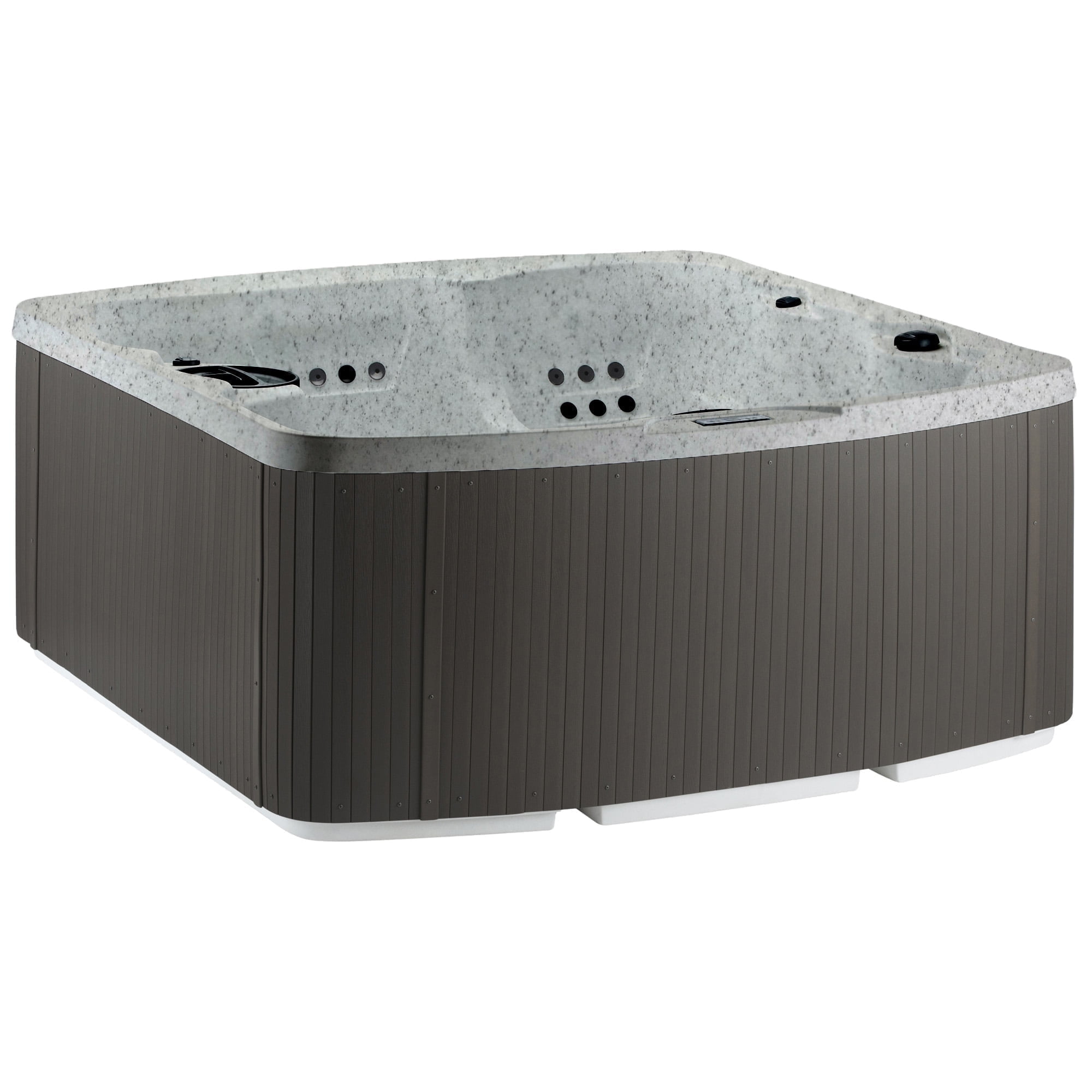 Lifesmart Leganza Accessory Bundle - 6 Person, 230V Hot Tub Spa w/90 Jets in Sea Salt/Coastal Gray with a cover lifter and spa steps included!