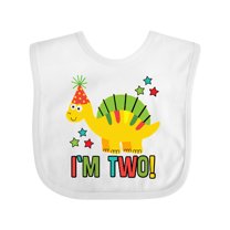 Inktastic Dinosaur 2nd Birthday 2 Year Old Party Boys or Girls Baby Bib