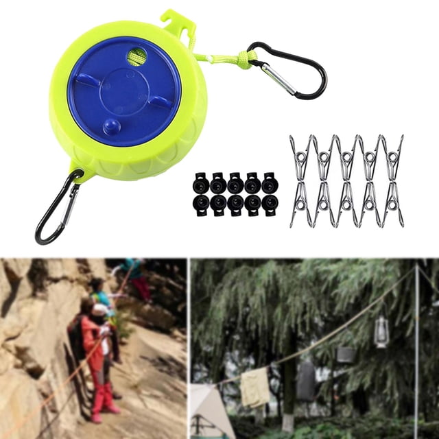 Tendedero de viaje Macarena Tendedero retráctil Interior Ligero Durable a prueba de viento 10 Hebilla 10 Clips