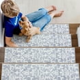 thumbnail image 3 of Grey Carpet Stair Treads Non Slip Backing 8" X 30" Stair Treads for Wooden Steps Indoor, Soft Washable Stairway Stair Runners Oriental Staircase Rugs for Kids Pets Elders, 3 of 5