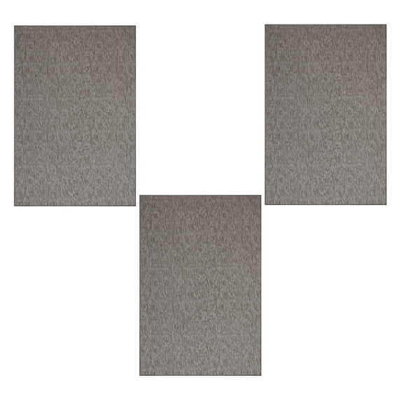 Furnish My Place Modern Indoor/Outdoor Commercial Neutral Rug, Modern Area Rug, Baby Nursery Mat, Pet-Friendly Carpet for Living Room, Playroom, Made in USA, 2' x 3' Rectangle - Set of 3