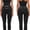 Black, variant on PISONIC Womens Workout Set Two Piece Racerback Color Block Tank Top Matching High Waist Leggings Gym Pilates Outfits