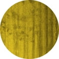thumbnail image 1 of Ahgly Company Indoor Round Abstract Yellow Contemporary Area Rugs, 4' Round, 1 of 4